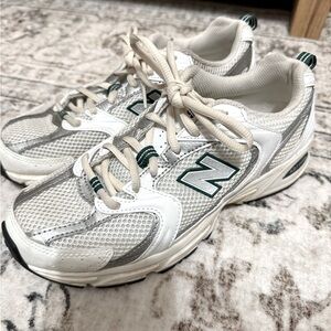 New Balance 530 green white and silver size 8
